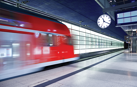 Train arriving, symbolizing timely insights